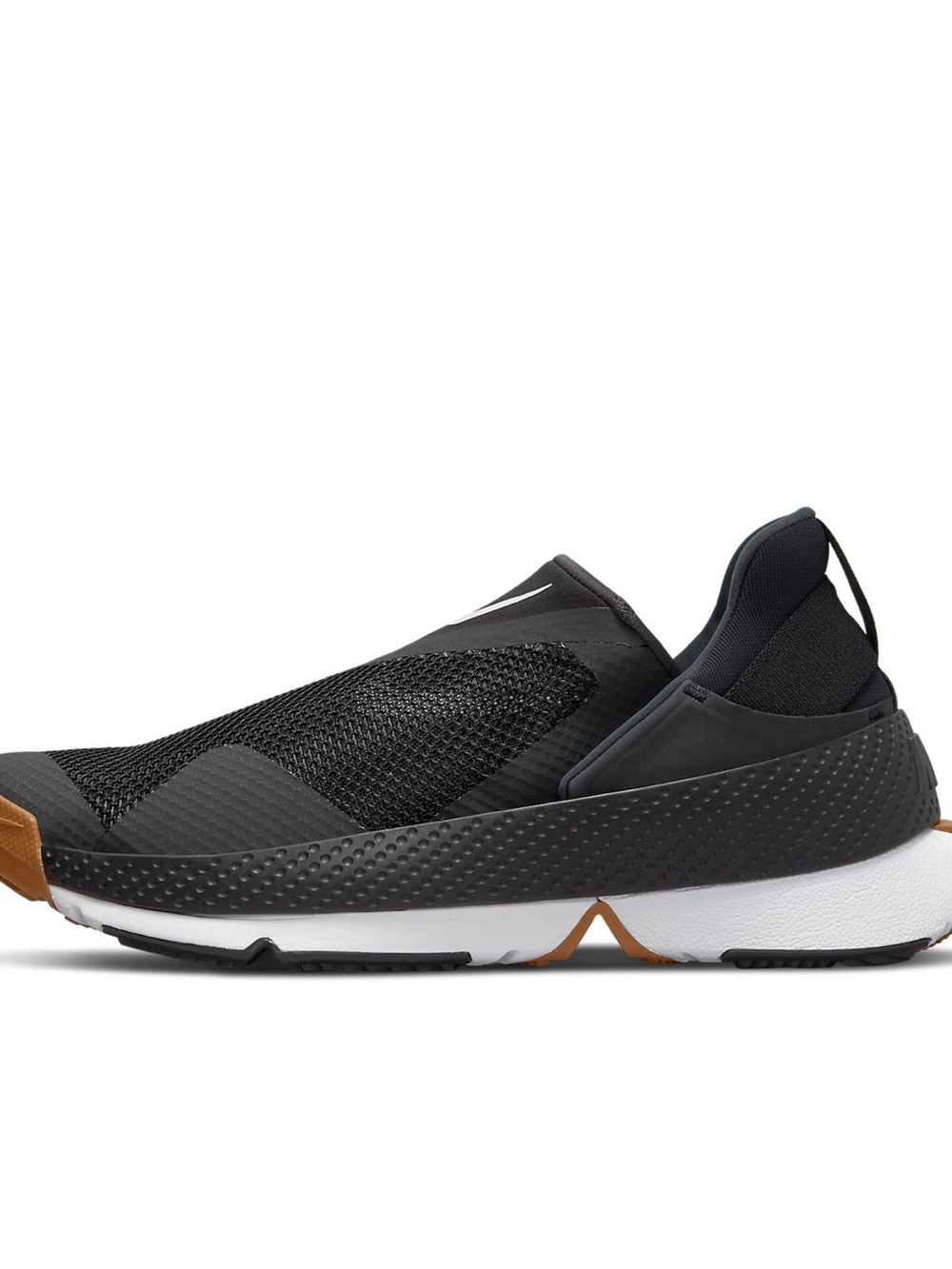 Nike 10.5 FlyEase Men's Black Slip-On Mesh Sneakers with Gum Accents